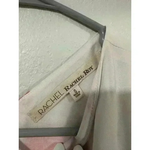 Rachel Rachel Roy Womens S Coral Pink Ombre Asymmetrical Sleeves Dress - Picture 6 of 7